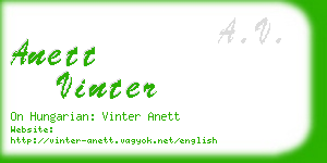 anett vinter business card